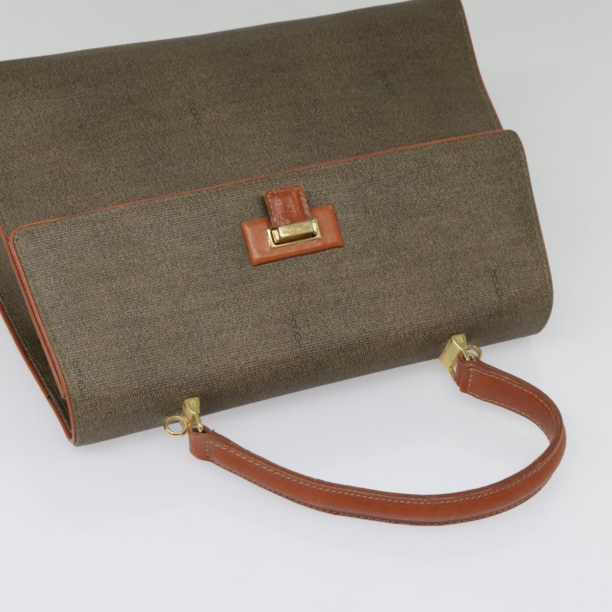 Fendi Vintage Top Handle Bag PVC, BROWN, PVC, Handbag