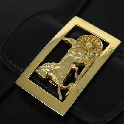 Celine Horse Carriage Shoulder bag Leather, BLACK, LEATHER, Shoulder bag