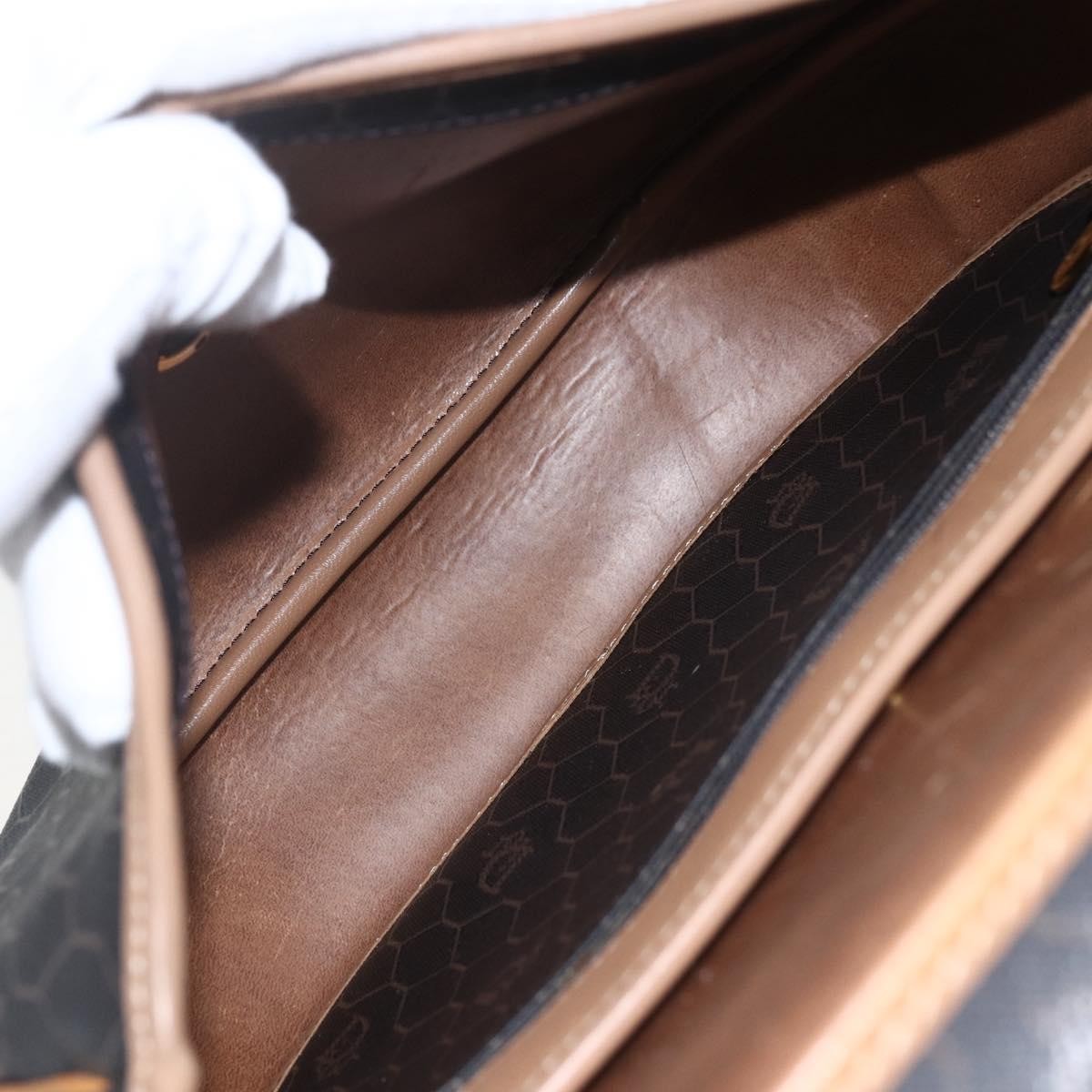 Christian Dior Vintage Honeycomb Shoulder Bag Canvas and Leather, BLACK, CANVAS, Shoulder bag