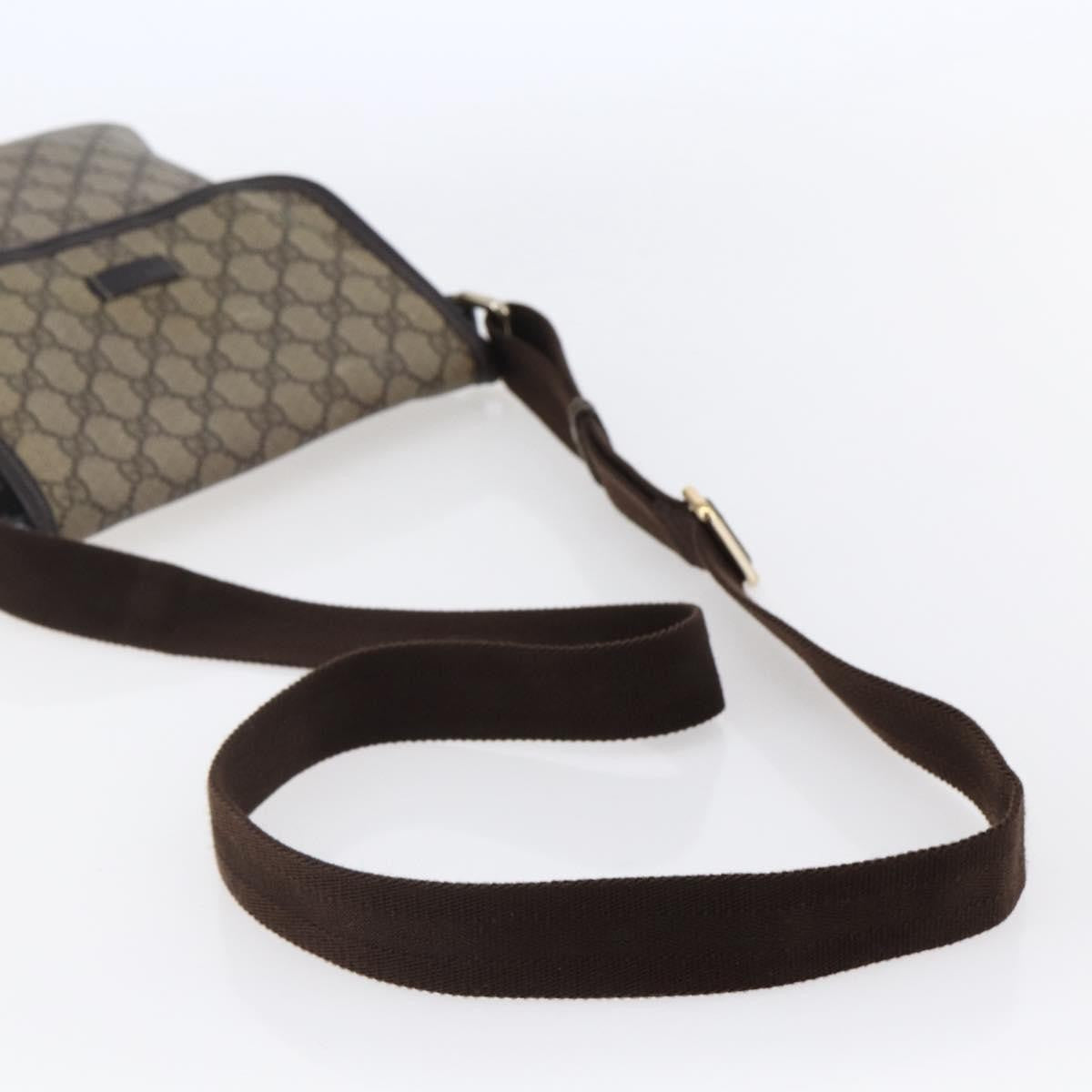 Gucci Flap Messenger GG Coated Canvas, BEIGE, CANVAS, Shoulder bag