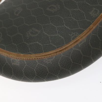 Christian Dior Vintage Honeycomb Flap Crossbody Bag Coated Canvas, GRAY, CANVAS, Crossbody bag