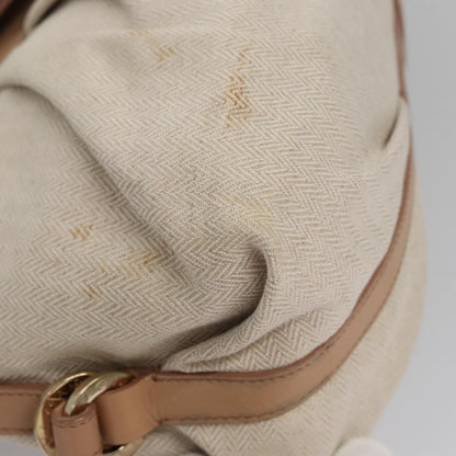 Bvlgari Chandra Hobo Canvas and Leather, BEIGE, CANVAS, Handbag