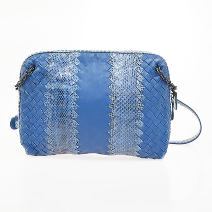 Bottega Veneta Intrecciato Shoulder bag Leather, Blue, Leather, Handbag