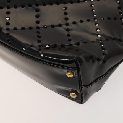 Chanel CC Chain Tote Perforated Patent, BLACK, PATENT_LEATHER, Tote bag