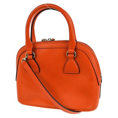 Gucci Convertible Dome Satchel Leather, ORANGE, LEATHER, Handbag