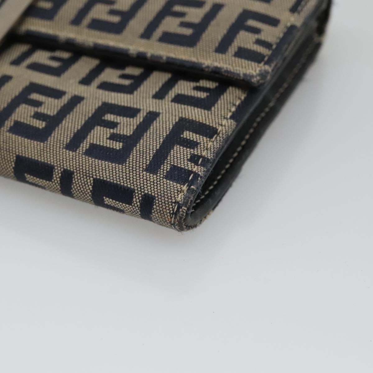 Fendi FF Continental Wallet Canvas, NAVY, CANVAS, Wallets