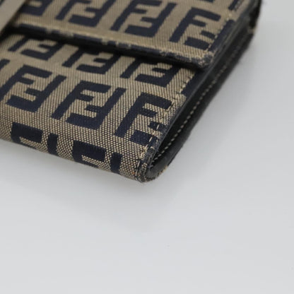 Fendi FF Continental Wallet Canvas, NAVY, CANVAS, Wallets