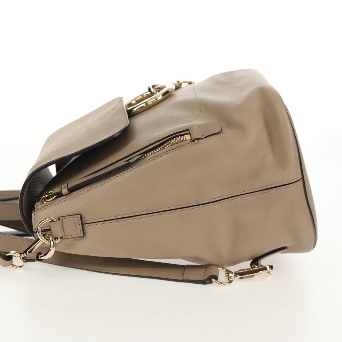 Chloe Faye Backpack Leather and Suede, BEIGE, LEATHER, Backpack
