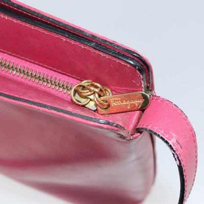 Salvatore Ferragamo Gancini Shoulder Bag Leather, PINK, LEATHER, Shoulder bag
