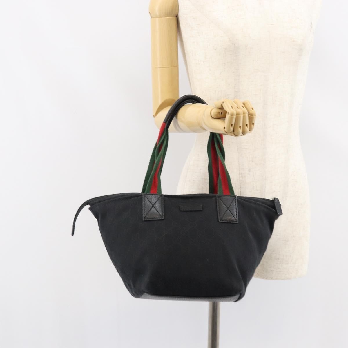 Gucci Web Zip Tote GG Canvas, BLACK, CANVAS, Tote bag