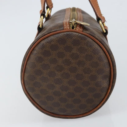 Celine Vintage Macadam Handbag Canvas and Leather, BROWN, CANVAS, Handbag