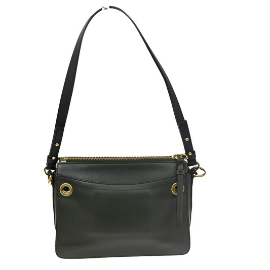 Chloe Roy Shoulder Bag Leather, Black, Suede, Shoulder Bag