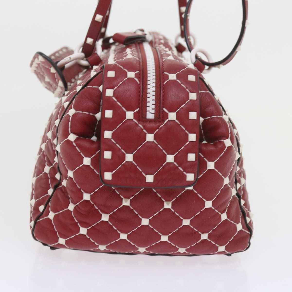 Valentino Garavani Free Rockstud Spike Duffle Bag Quilted Leather, RED, LEATHER, Shoulder bag