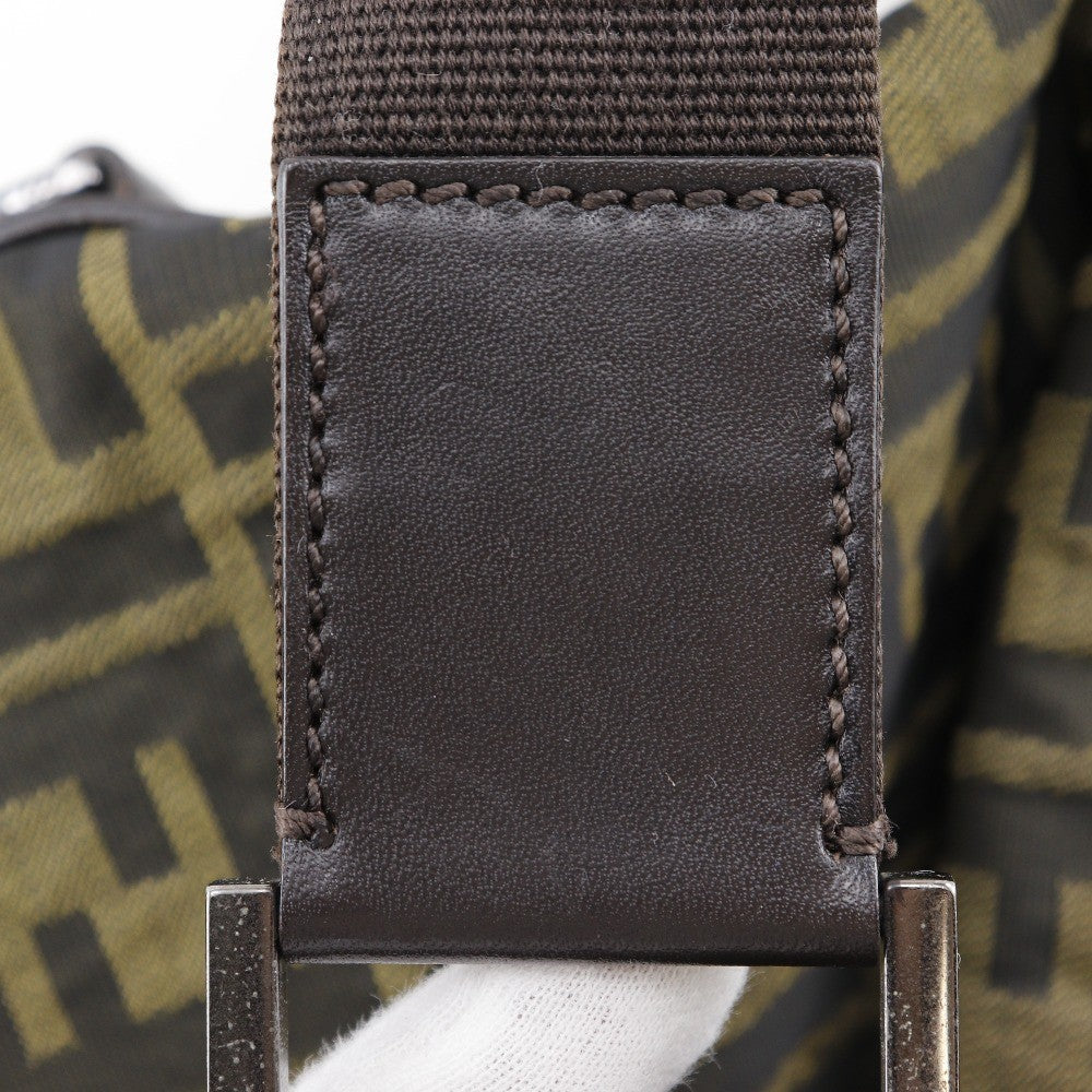 Fendi Logo Zucca Shoulder Bag Zucca, BROWN, CANVAS, Shoulder bag