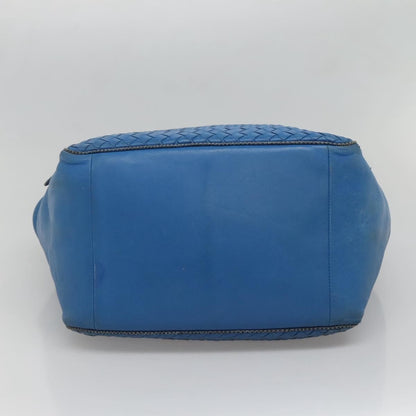 Bottega Veneta Belted Zip Chain Tote Intrecciato Nappa with Snakeskin, BLUE, LEATHER, Tote bag