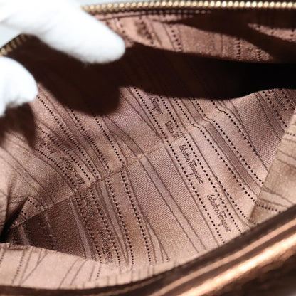 Salvatore Ferragamo Sofia Satchel Leather, BROWN, LEATHER, Handbag