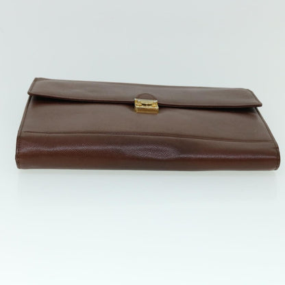 Saint Laurent Vintage Flap Document Holder Leather, BROWN, LEATHER, Briefcase