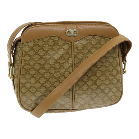 Celine Macadam Shoulder Bag Canvas, BEIGE, CANVAS, Shoulder bag