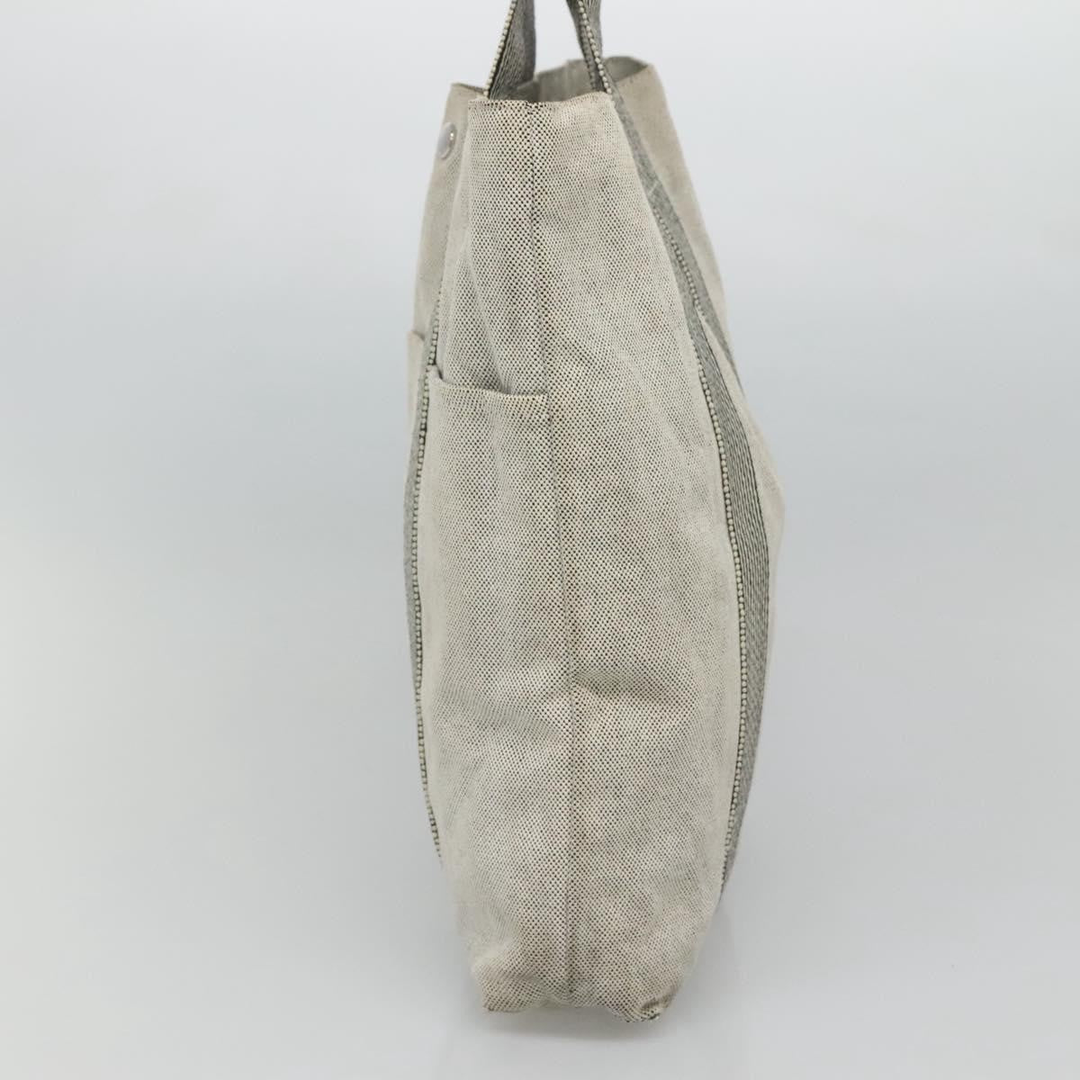 Hermes Fourre Tout Tote Canvas, GRAY, CANVAS, Tote bag