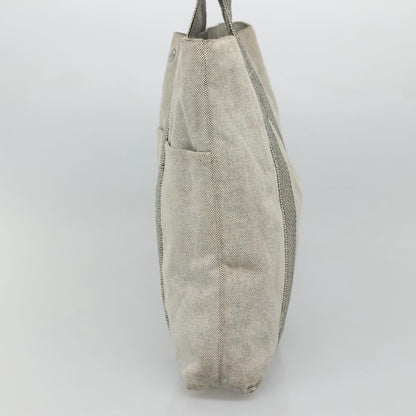 Hermes Fourre Tout Tote Canvas, GRAY, CANVAS, Tote bag