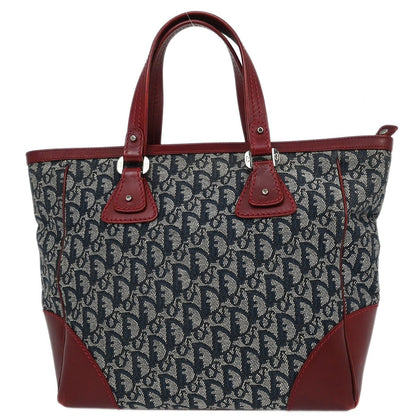 Christian Dior Vintage Trotter Zip Tote Diorissimo Canvas, NAVY, CANVAS, Tote bag