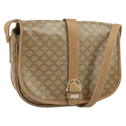 Celine Vintage Macadam Shoulder Bag Canvas, BEIGE, CANVAS, Shoulder bag
