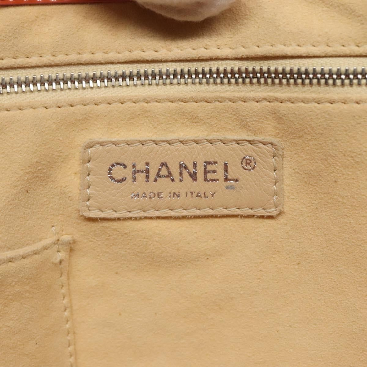 Chanel CC No.5 Shopping Tote Perforated Patent, ORANGE, PATENT_LEATHER, Tote bag
