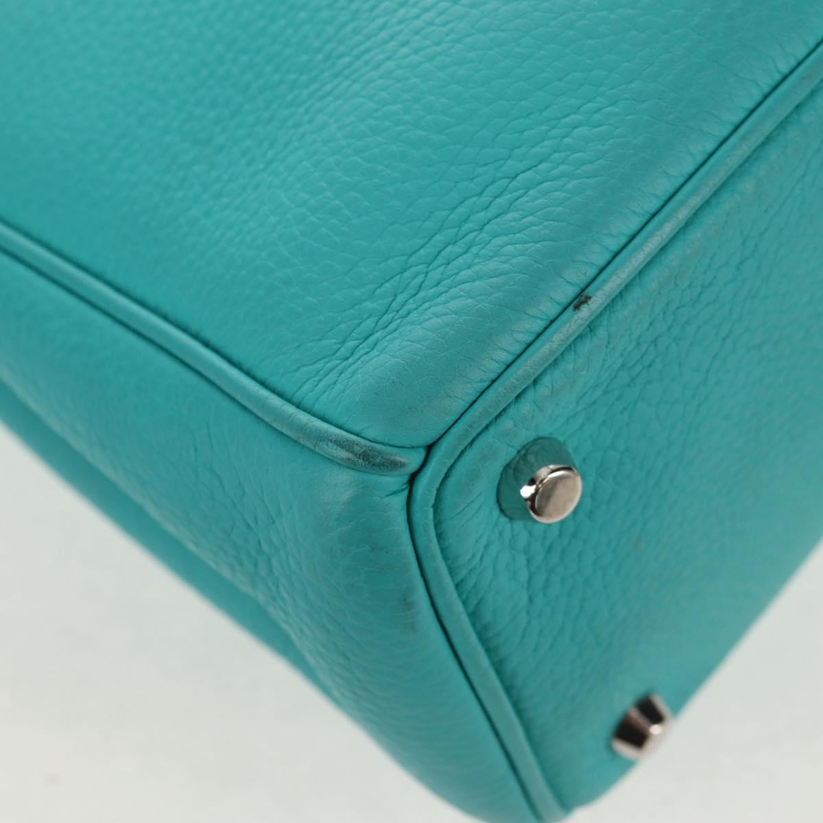Christian Dior Diorissimo Tote Pebbled Leather, TURQUOISE, LEATHER, Tote bag