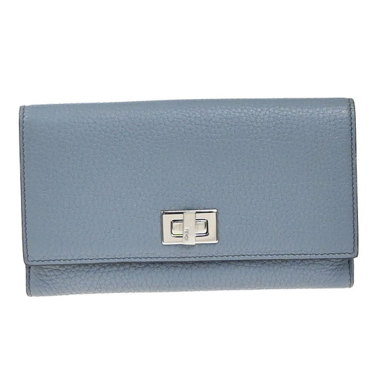Fendi Peekaboo Wallet Leather, Blue, Leather, Wallet