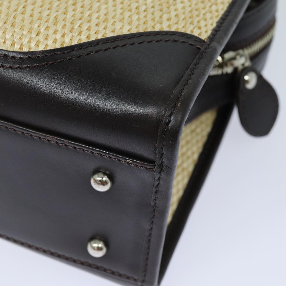 Burberry Vintage Handbag Leather, BEIGE, WOOD, Handbag