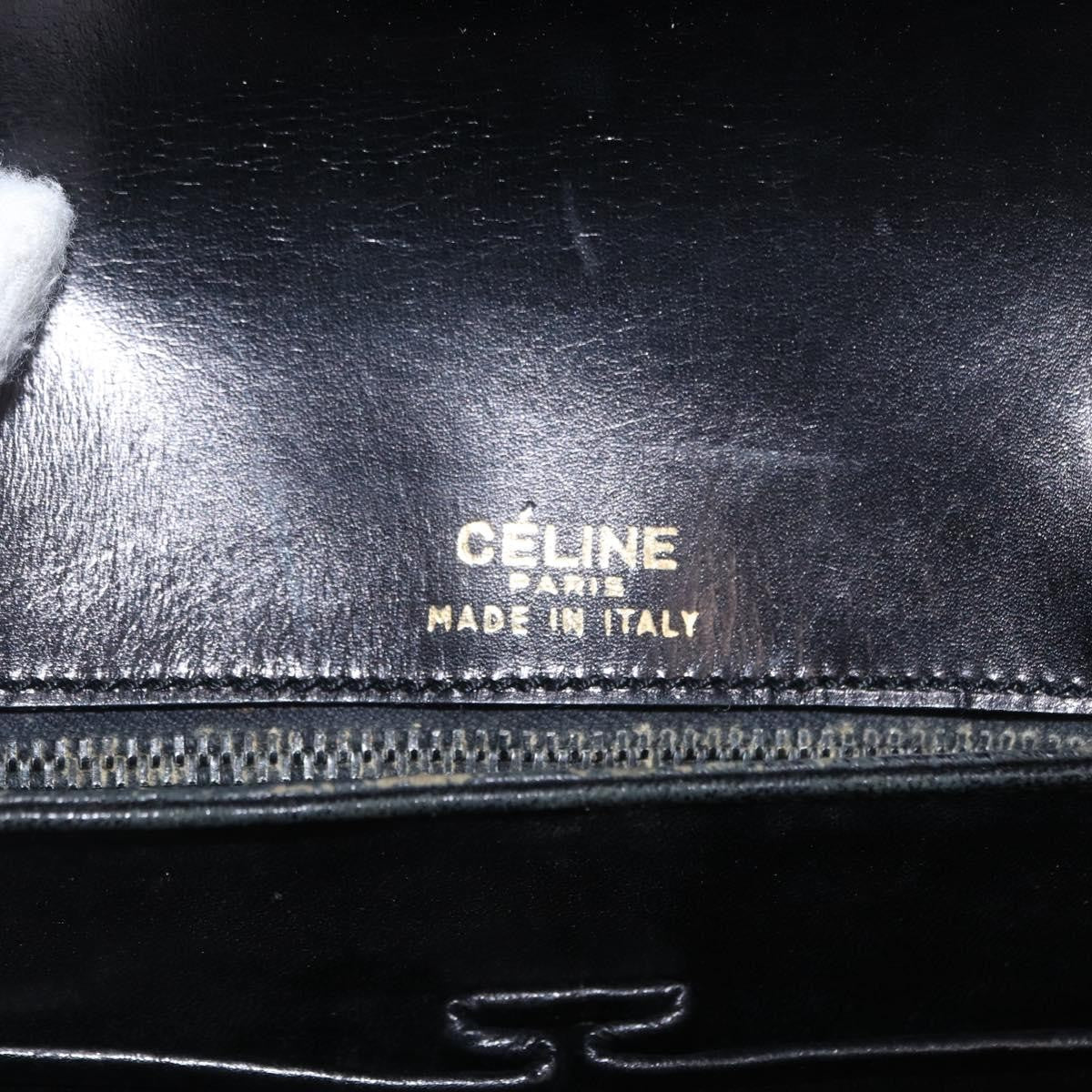 Celine Vintage Shoulder Bag Leather, BLACK, LEATHER, Shoulder bag