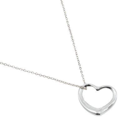 Tiffany & Co. Elsa Peretti Open Heart Pendant Necklace Sterling Silver, SILVER, SILVER, Necklace