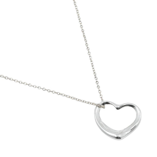 Tiffany & Co. Elsa Peretti Open Heart Pendant Necklace Sterling Silver, SILVER, SILVER, Necklace