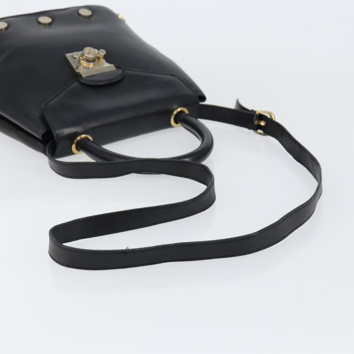Salvatore Ferragamo Vintage Handbag Leather, BLACK, LEATHER, Handbag