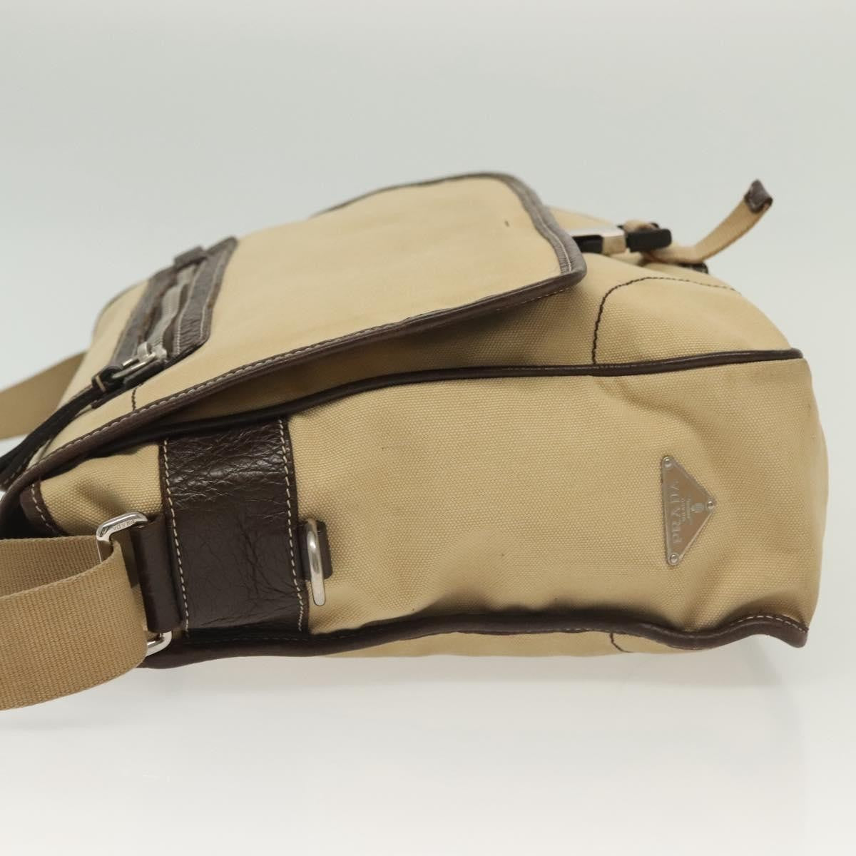 Prada Vintage Shoulder Bag Canvas, BEIGE, CANVAS, Shoulder bag