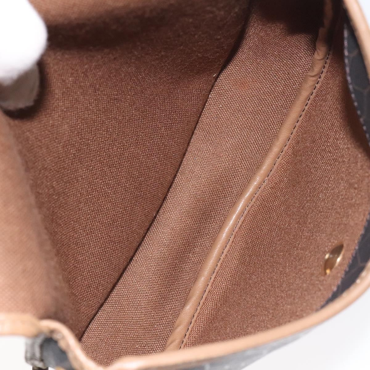 Christian Dior Vintage Honeycomb Flap Crossbody Bag Coated Canvas, BLACK, CANVAS, Crossbody bag