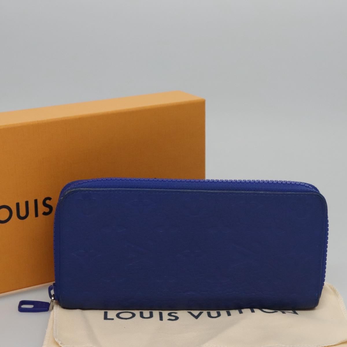 Louis Vuitton Zippy Wallet NM Taurillon Leather, Blue, Canvas, Wallet