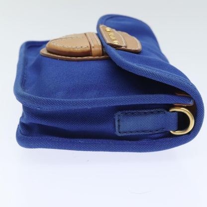 Prada Push Lock Flap Shoulder Bag Canvas, BLUE, CANVAS, Shoulder bag