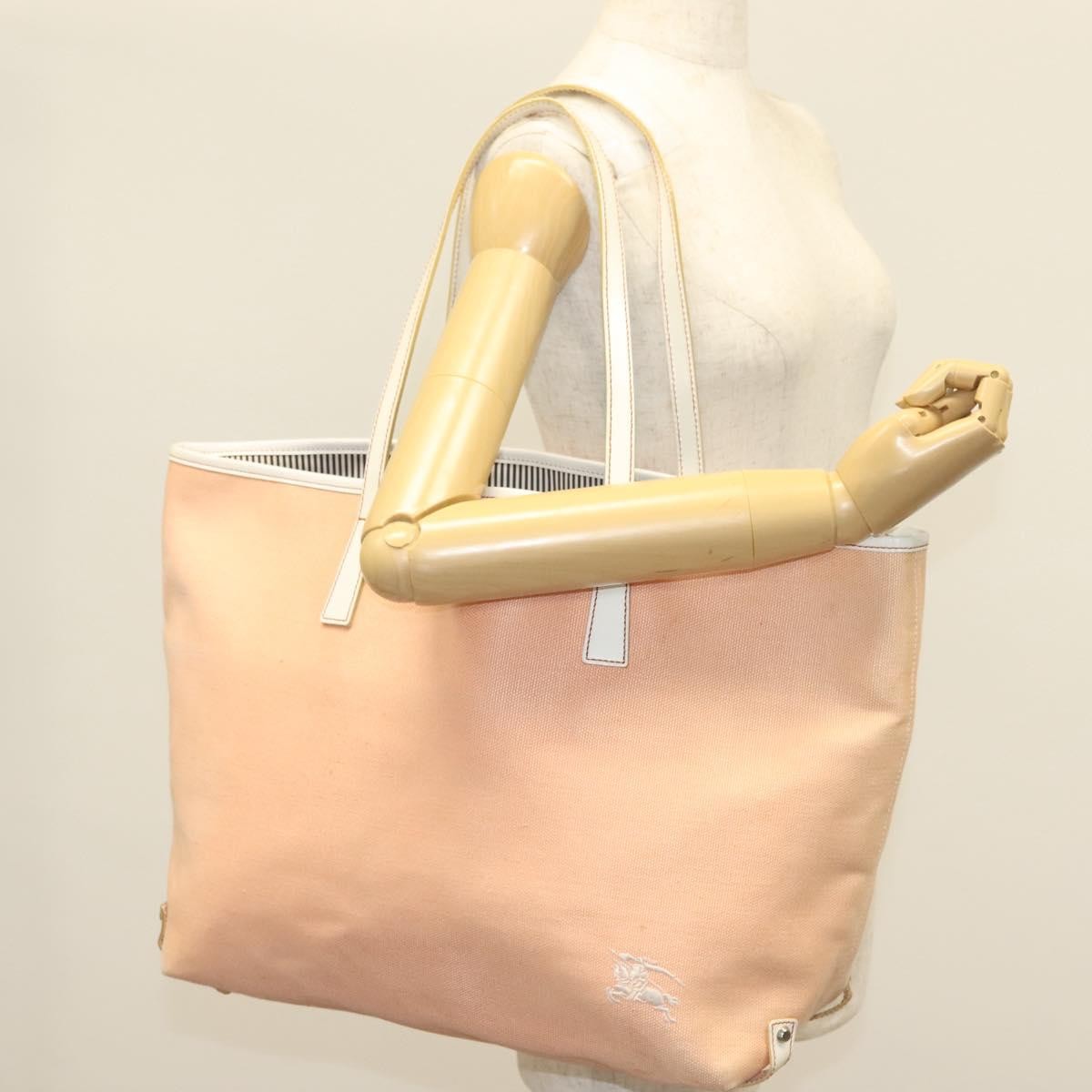 Burberry Blue Label Tote Bag Canvas, PINK, CANVAS, Tote bag