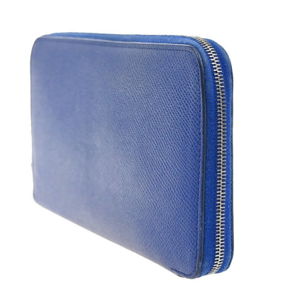 Hermes Azap Zip Around Wallet Silk'in Epsom, Blue, Leather, Wallet