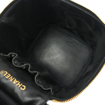 Chanel Vintage Timeless Cosmetic Case Caviar, BLACK, LEATHER, Handbag
