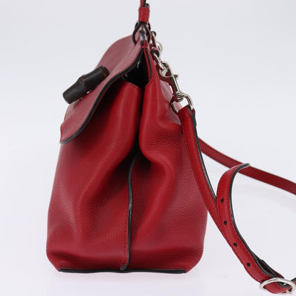 Gucci Bamboo Daily Top Handle Bag Leather, RED, LEATHER, Handbag