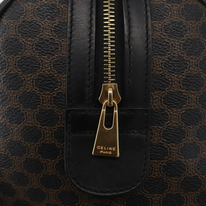 Celine Vintage Duffle Bag Macadam Coated Canvas, Black, Canvas, Handbag