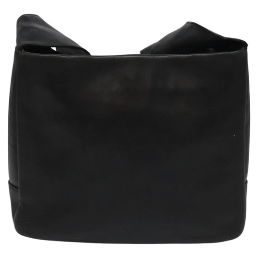Salvatore Ferragamo Gancini Shoulder Bag Leather, BLACK, LEATHER, Shoulder bag