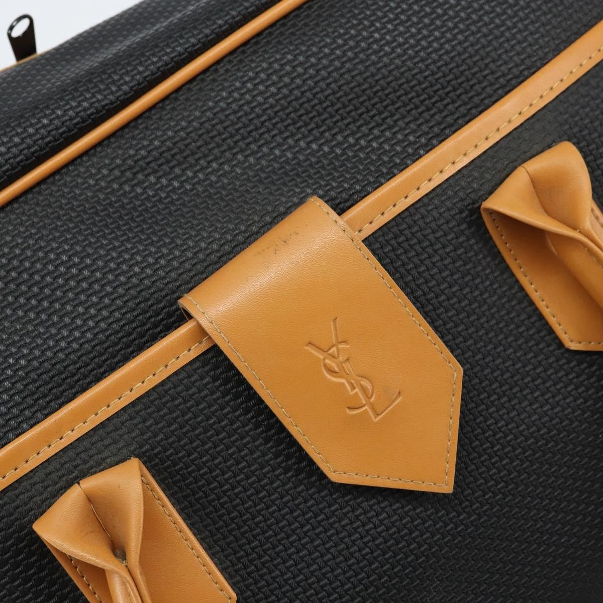 Saint Laurent Vintage Boston PVC Leather, BLACK, CANVAS, Travel bag