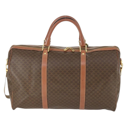 Celine Vintage Duffle Bag Canvas and Leather, BROWN, CANVAS, Travel bag