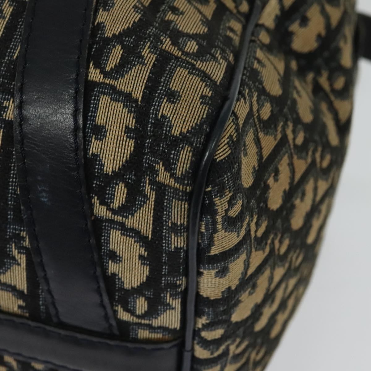 Christian Dior Vintage Trotter Boston Bag Diorissimo Canvas, NAVY, CANVAS, Handbag