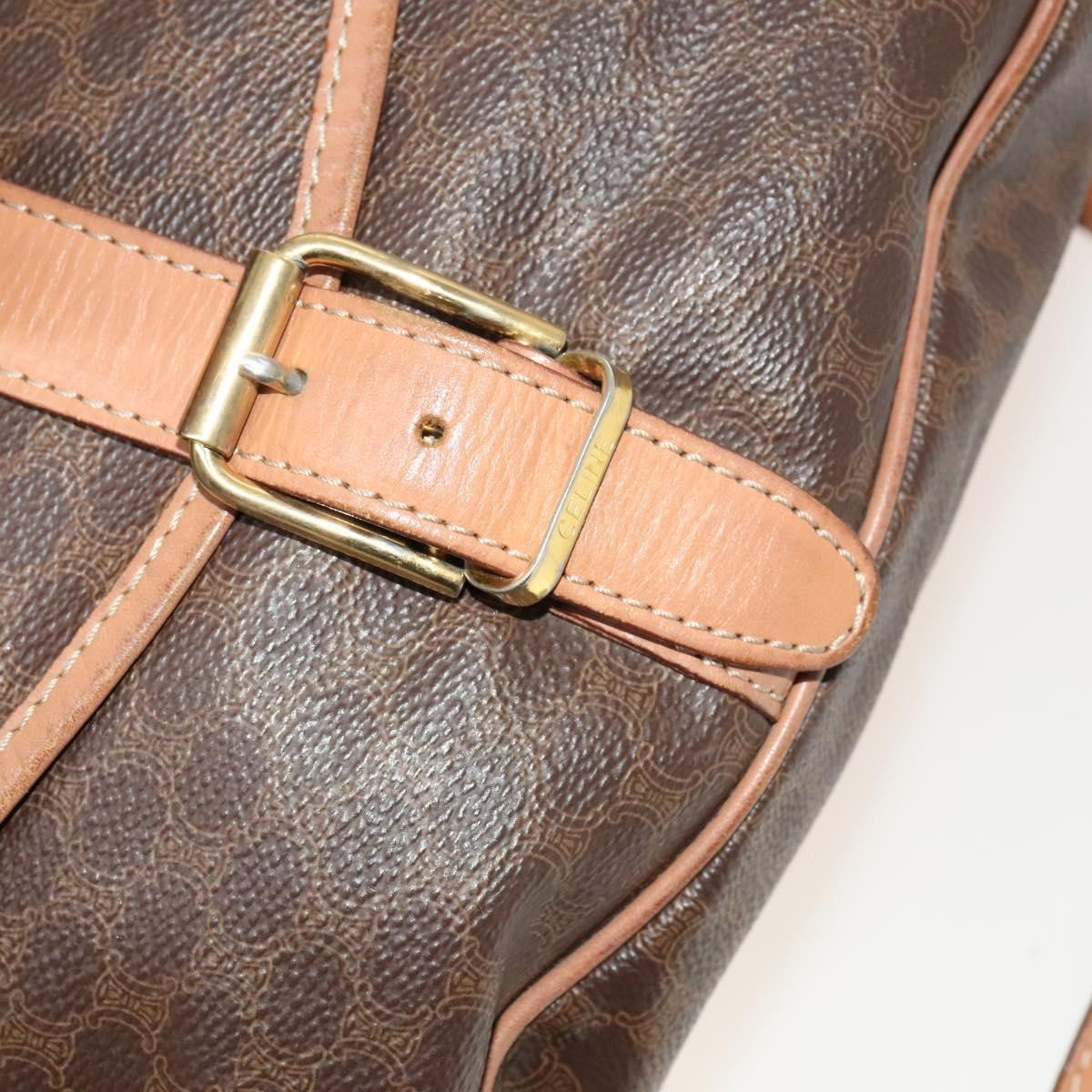 Celine Macadam Shoulder Bag PVC Leather, BROWN, PVC,CANVAS, Crossbody bag