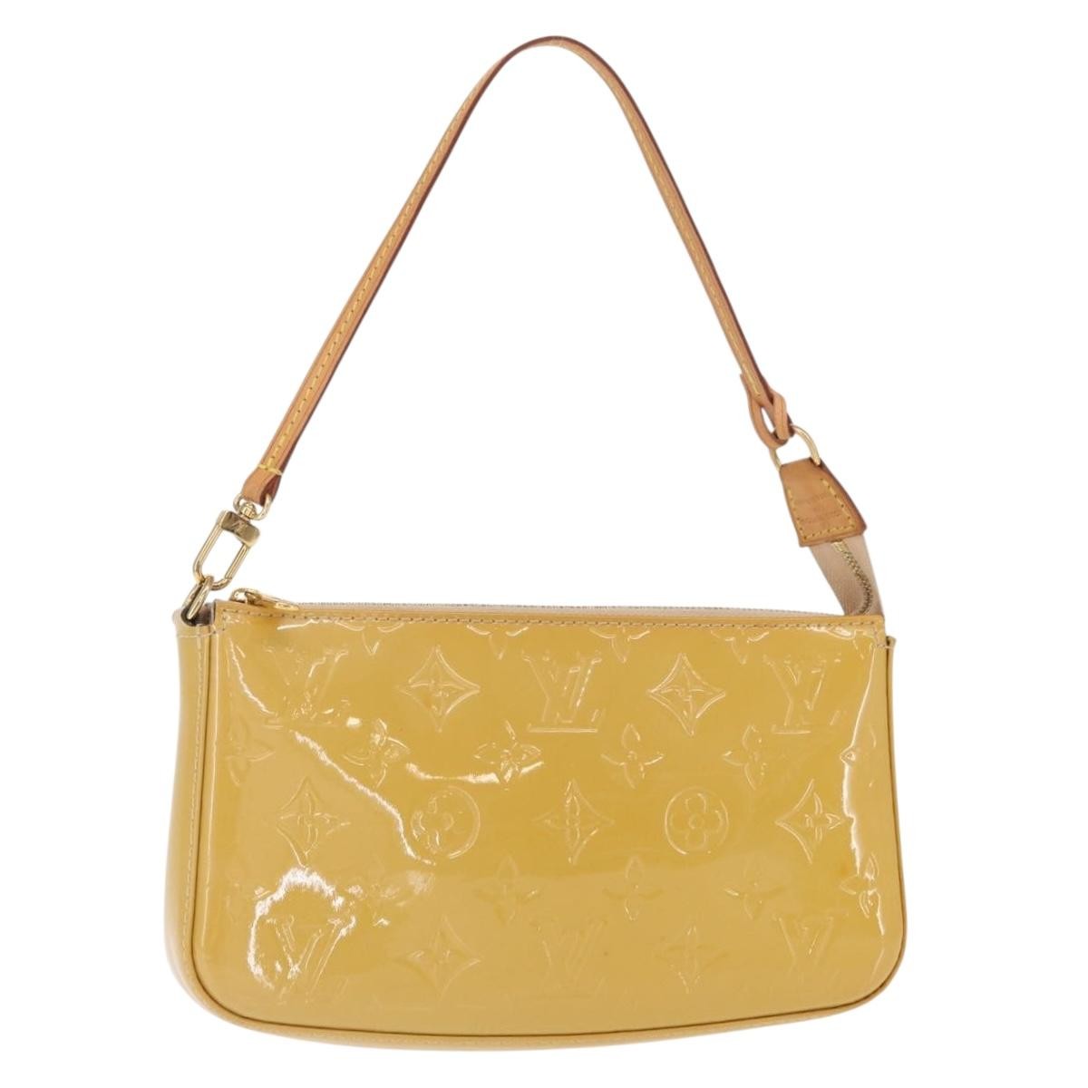 Louis Vuitton Pochette Accessoires NM Monogram Vernis, YELLOW, PATENT_LEATHER, Clutche & pouche