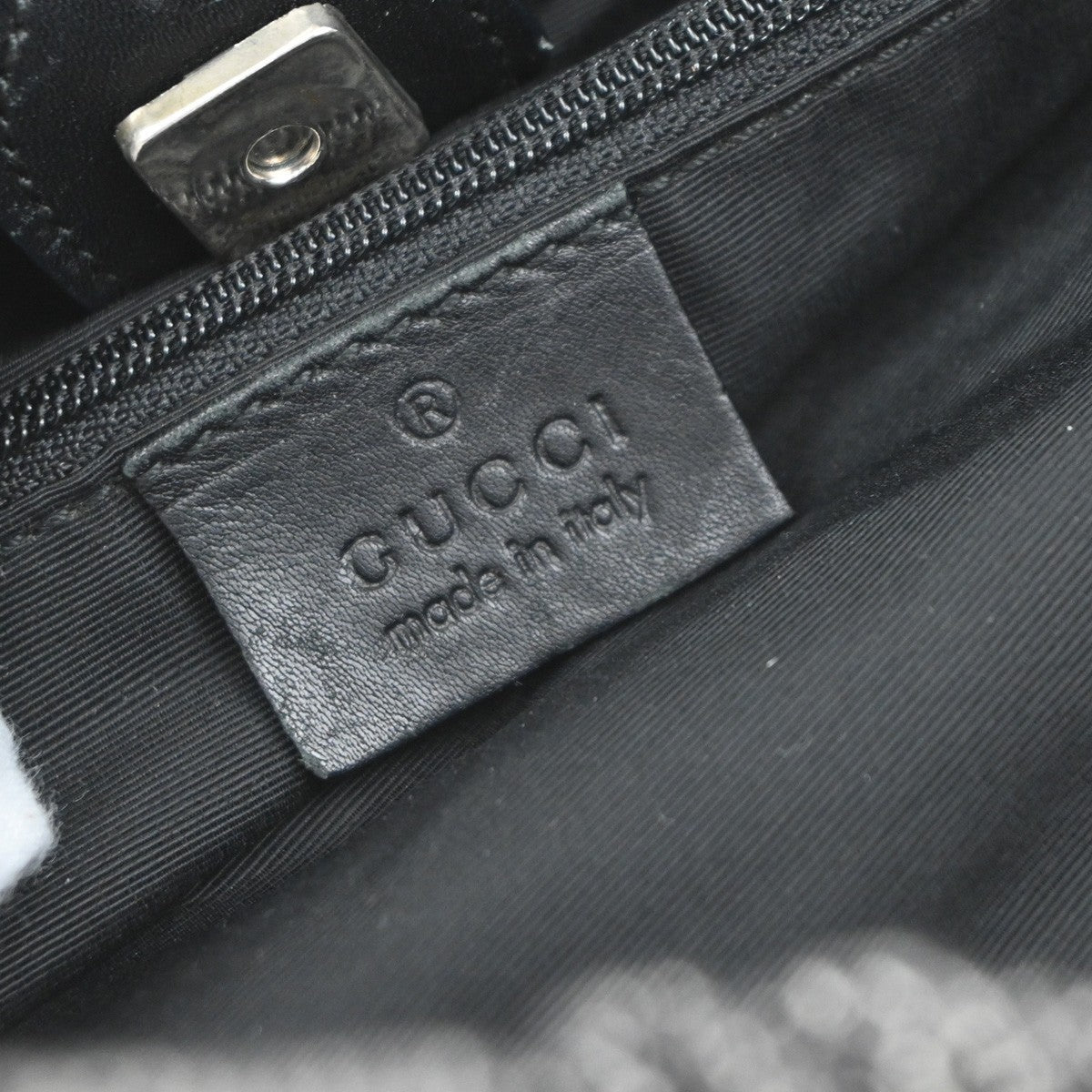 Gucci Hobo Shoulder Bag Canvas, BLACK, CANVAS, Shoulder bag